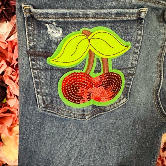 Upcycled American Eagle Cherry 🍒 Fest Jeggings Skinny’s - Picture 6 of 6